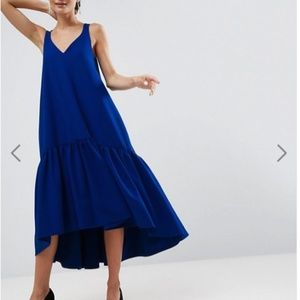 ASOS WHITE Trapeze Peplum Midi Dress